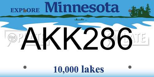 AKK286 Minnesota License Plate