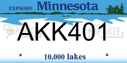 AKK401 Minnesota License Plate