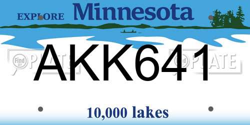AKK641 Minnesota License Plate