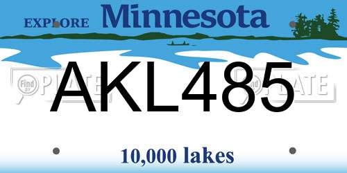 AKL485 Minnesota License Plate