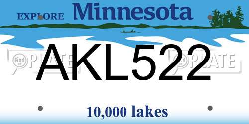 AKL522 Minnesota License Plate