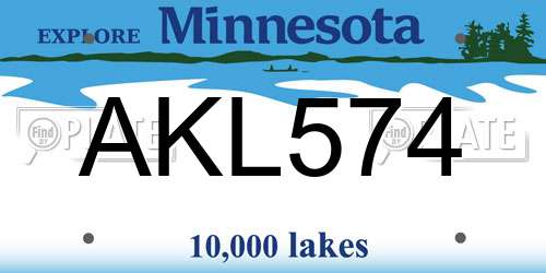 AKL574 Minnesota License Plate
