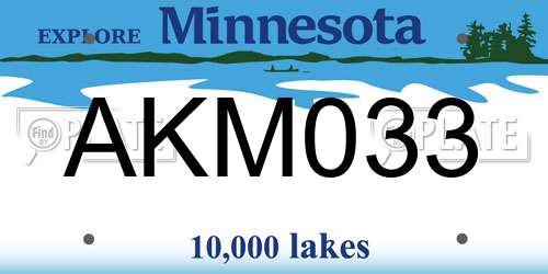 AKM033 Minnesota License Plate