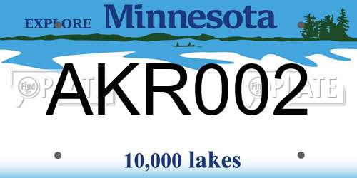 AKR002 Minnesota License Plate