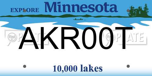 AKR00T Minnesota License Plate