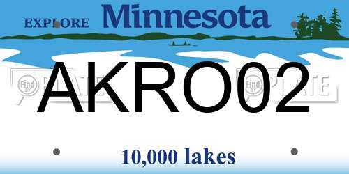 AKRO02 Minnesota License Plate