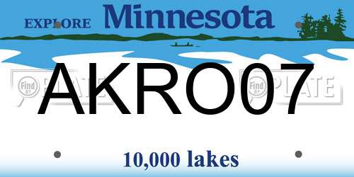 AKRO07 Minnesota License Plate
