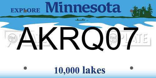 AKRQ07 Minnesota License Plate