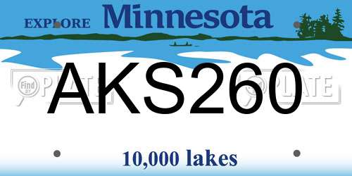 AKS260 Minnesota License Plate