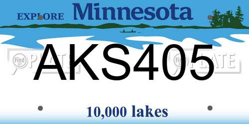 AKS405 Minnesota License Plate