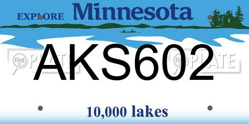 AKS602 Minnesota License Plate