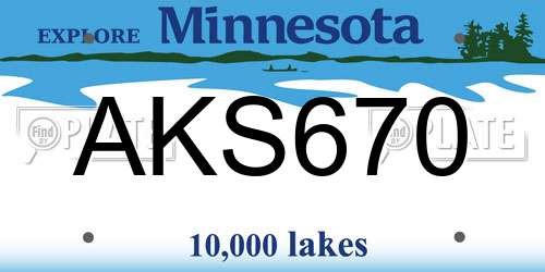 AKS670 Minnesota License Plate