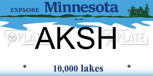 AKSH Minnesota License Plate