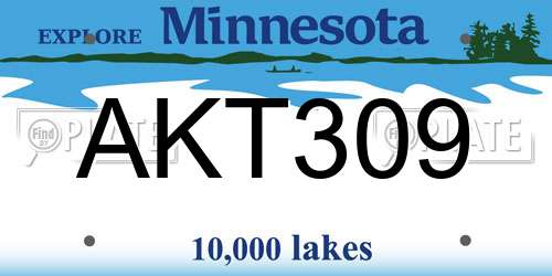 AKT309 Minnesota License Plate