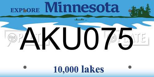 AKU075 Minnesota License Plate