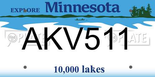 AKV511 Minnesota License Plate