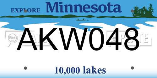 AKW048 Minnesota License Plate