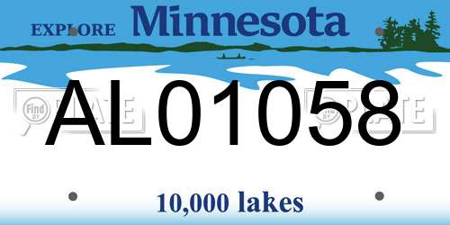 AL01058 Minnesota License Plate
