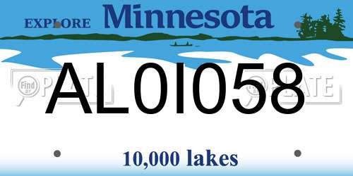 AL0I058 Minnesota License Plate