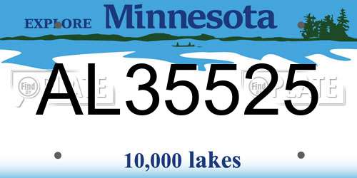 AL35525 Minnesota License Plate