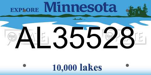AL35528 Minnesota License Plate