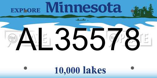 AL35578 Minnesota License Plate