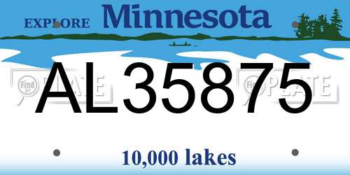 AL35875 Minnesota License Plate