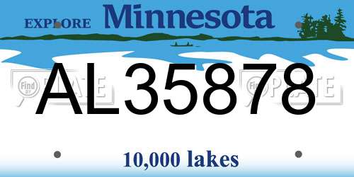 AL35878 Minnesota License Plate