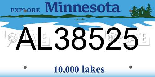 AL38525 Minnesota License Plate