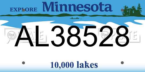 AL38528 Minnesota License Plate