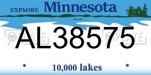 AL38575 Minnesota License Plate