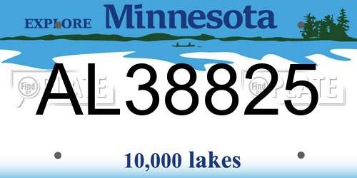AL38825 Minnesota License Plate
