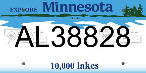 AL38828 Minnesota License Plate