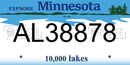 AL38878 Minnesota License Plate