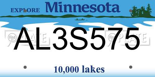 AL3S575 Minnesota License Plate