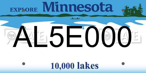 AL5E000 Minnesota License Plate
