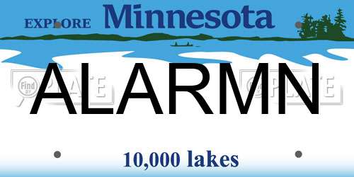 ALARMN Minnesota License Plate