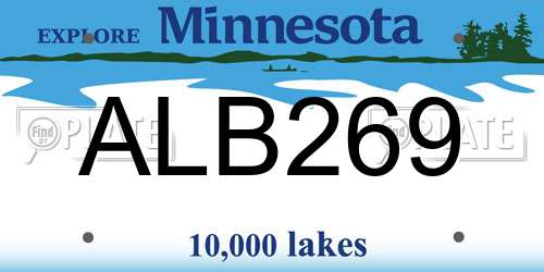 ALB269 Minnesota License Plate