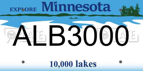 ALB3000 Minnesota License Plate