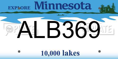 ALB369 Minnesota License Plate