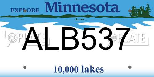 ALB537 Minnesota License Plate