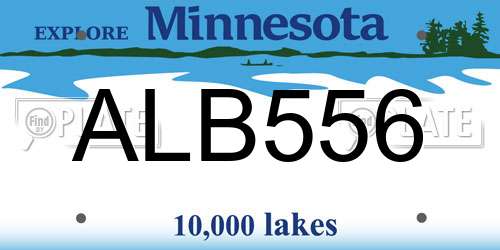ALB556 Minnesota License Plate