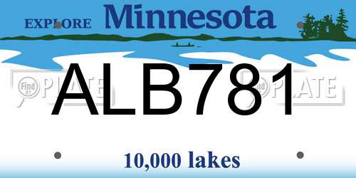 ALB781 Minnesota License Plate