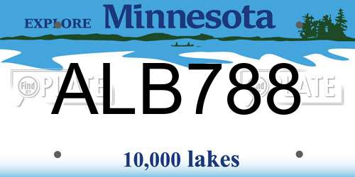ALB788 Minnesota License Plate