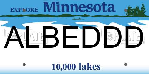 ALBEDDD Minnesota License Plate