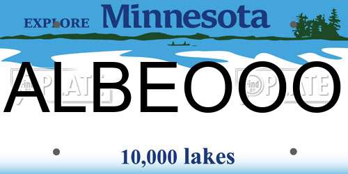 ALBEOOO Minnesota License Plate