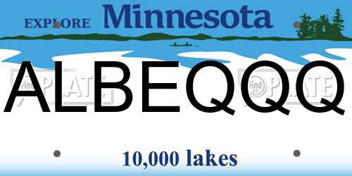 ALBEQQQ Minnesota License Plate