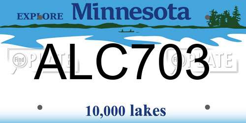 ALC703 Minnesota License Plate