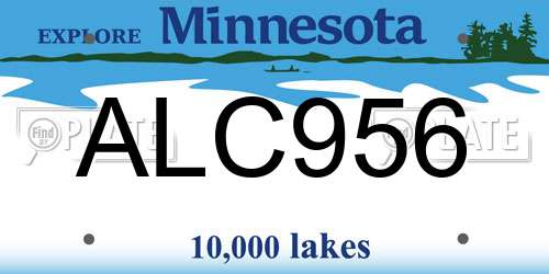 ALC956 Minnesota License Plate