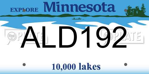 ALD192 Minnesota License Plate